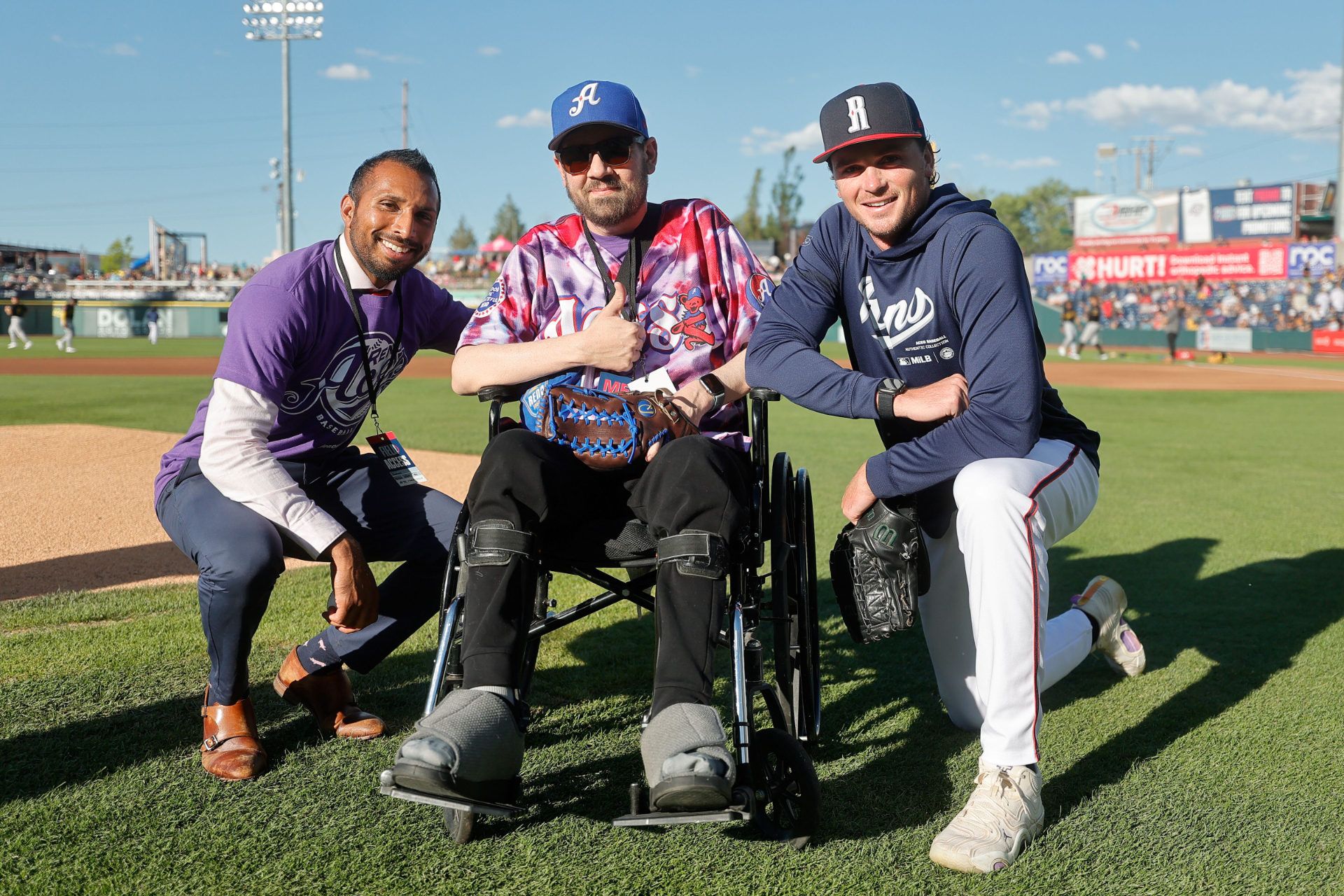 Calvert with his doctor and Aces pitcher Tommy Henry Calvert with his doctor and Aces pitcher Tommy Henry